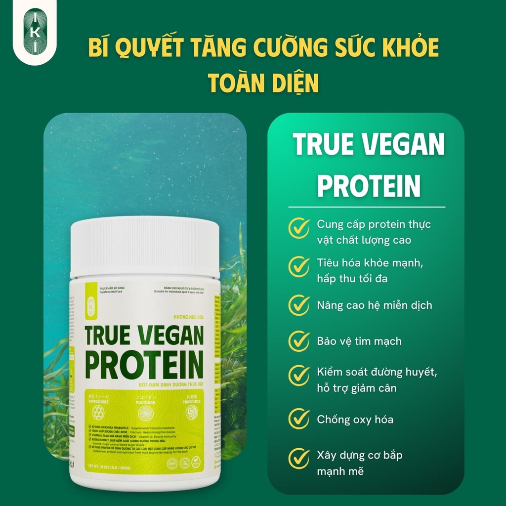 TRUE VEGAN PROTEIN Bột Protein thực vật 500g